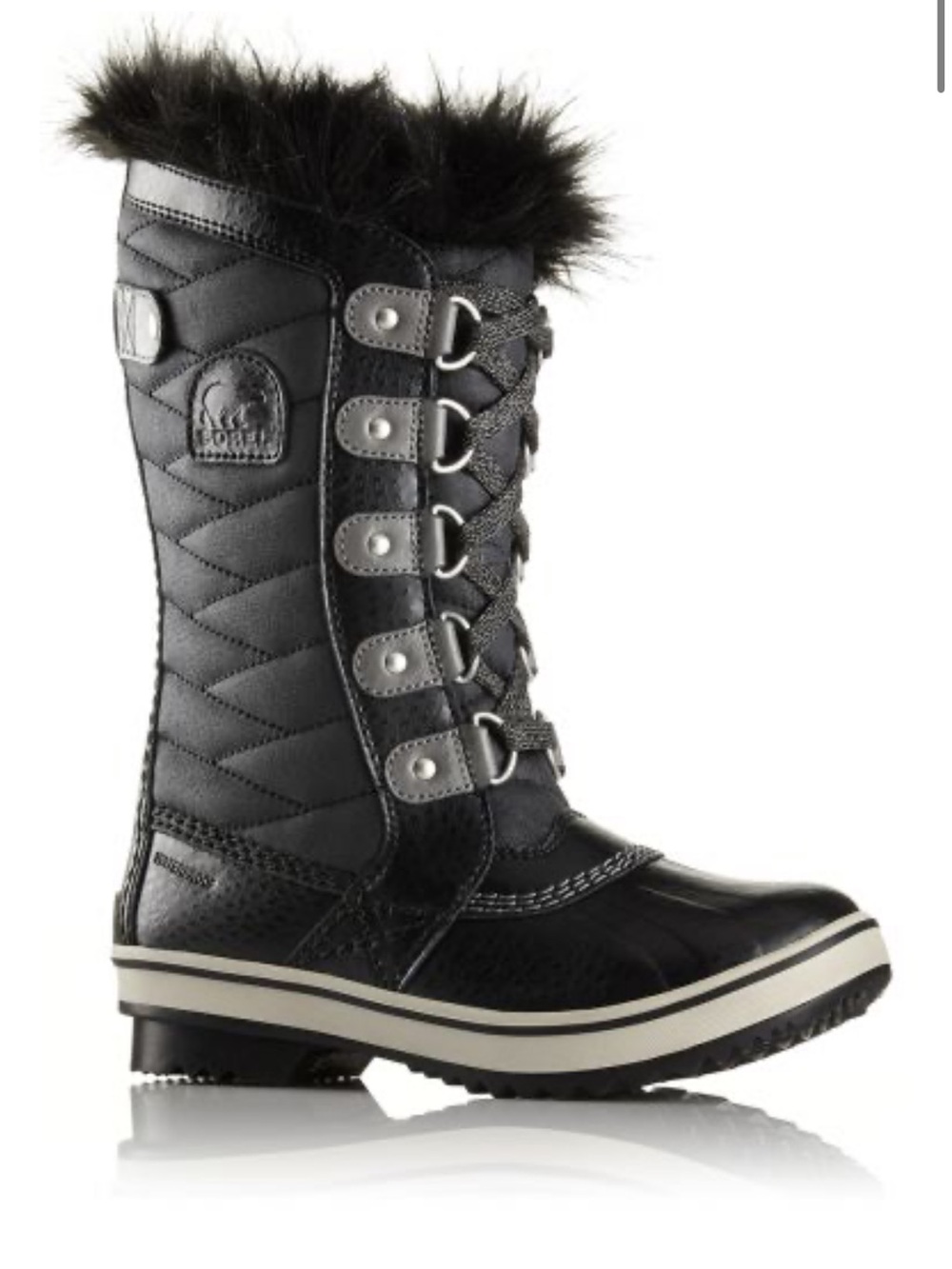 Sorel Youth Tofino™ II Boot Black Faux Fur Size 5